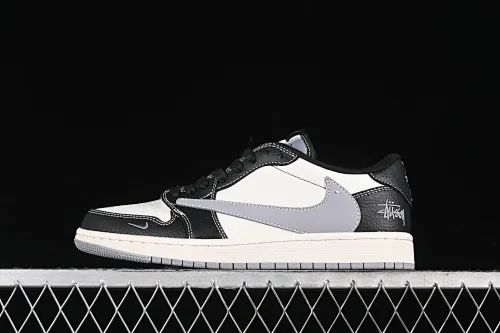 All categories Air Jordan Jordan series basketball shoes Air Jordan 1 Low High-end customized low-top sneakers Travis Scott x Fragment Design x Air Jordan 1 Low OG SP AJ1 Joe 1 Stussy joint-black and gray pebbled low-top cultural casual sneakers XZ5168-001